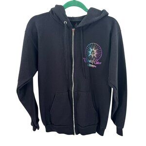 Disneyland World Of Color Full Zip Hoodie By Hanes Womens Size S Black